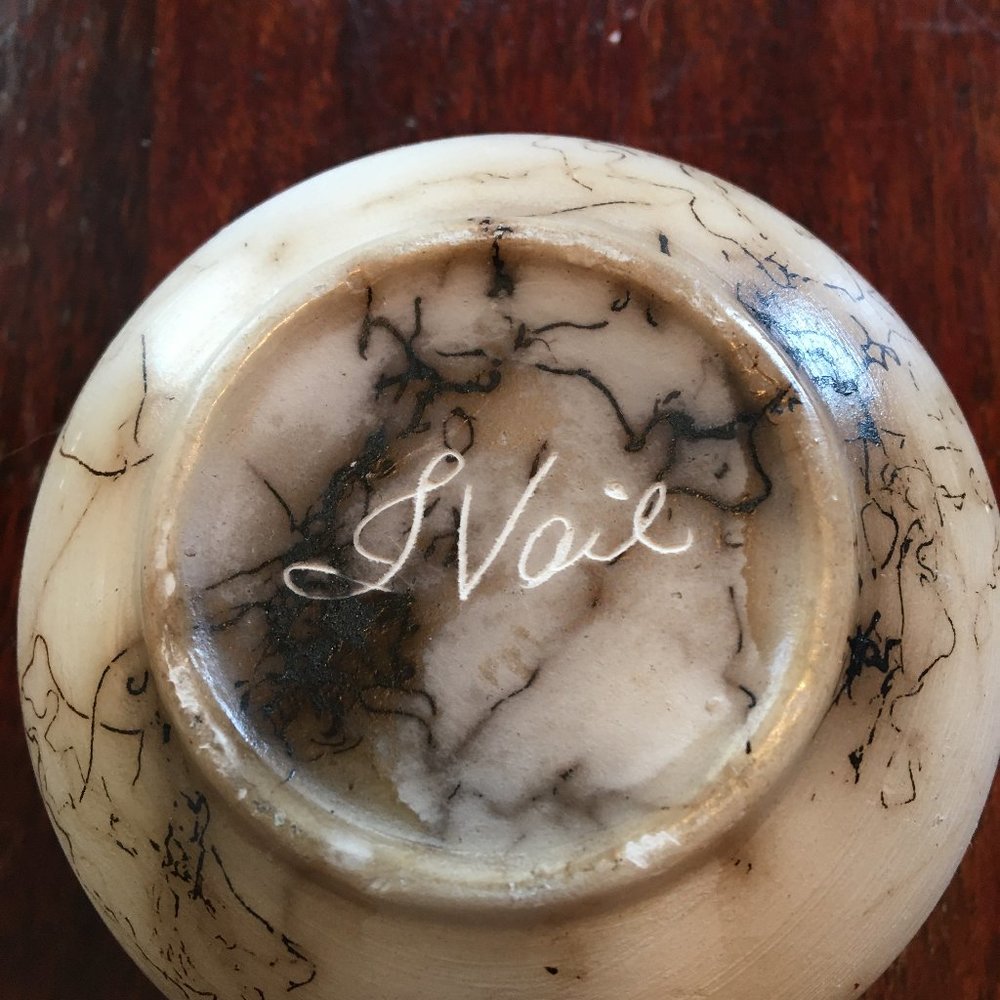Navajo horsehair pottery bowl with lid